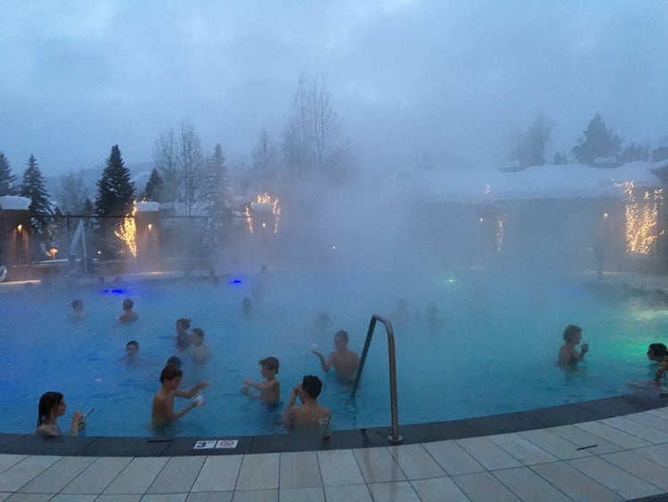 Sun Valley Lodge's pool is heated to 100 degrees